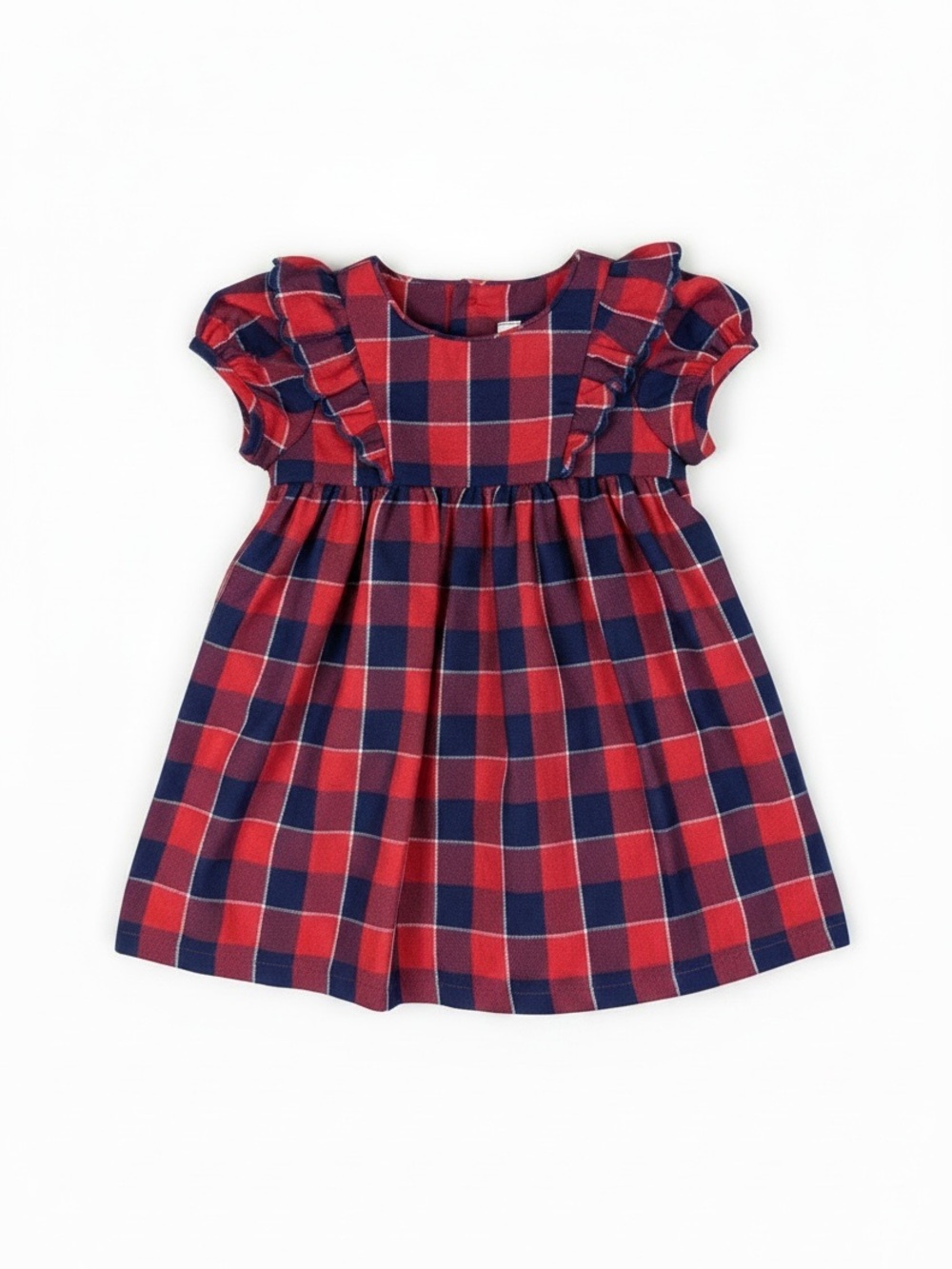 Edgehill Collection Baby Girls 3M Red Navy Plaid Dress & Bloomers Holiday NWT